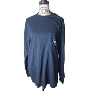 Rowdy gentleman pocket long sleeve blue tee XL